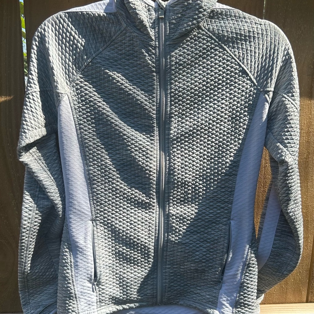 Athleta Gray Textured Hoodie full zip size XS